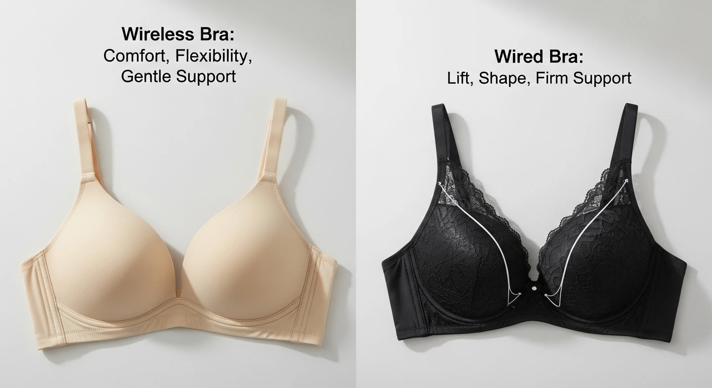 Wireless bra vs wired bra comfort support comparison