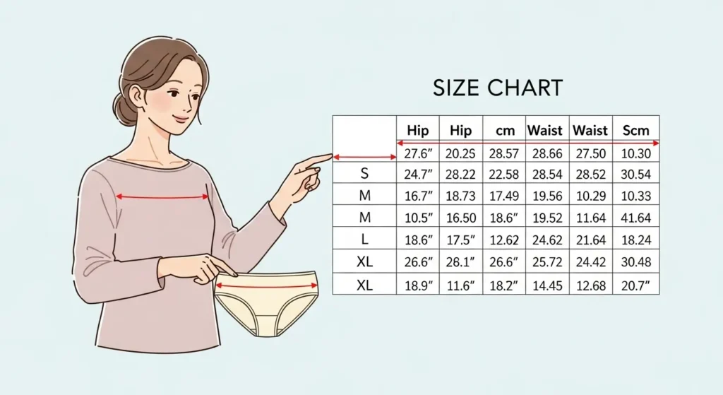 Panty size guide for women to avoid discomfort