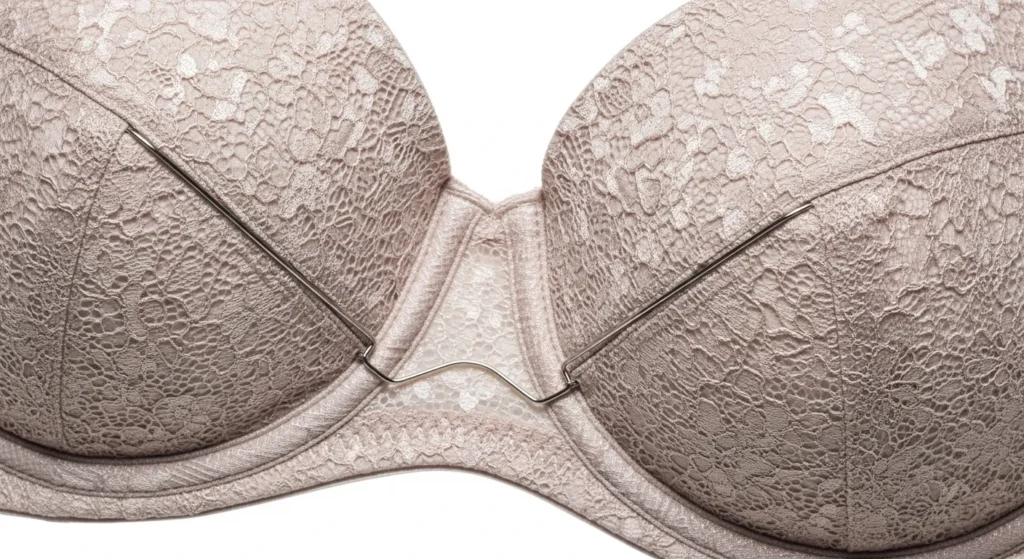 Wired bra showing underwire support and lift