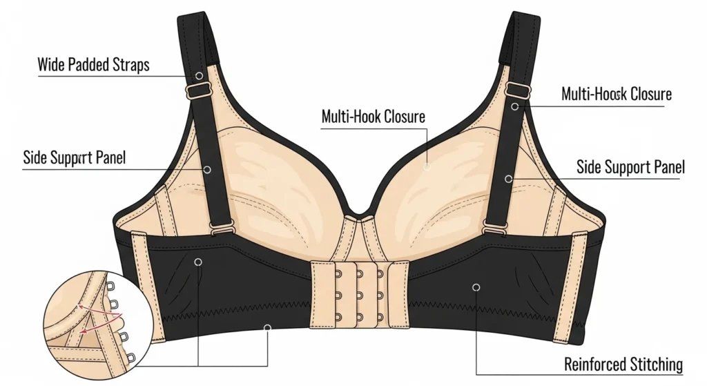High impact sports bra for heavy bust women